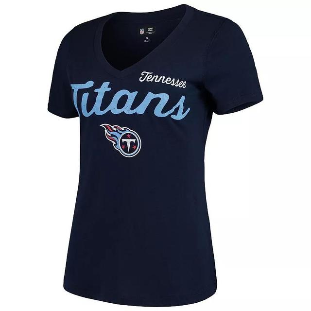 Womens G-iii 4Her by Carl Banks Navy Tennessee Titans Post Season V-Neck T-shirt Product Image