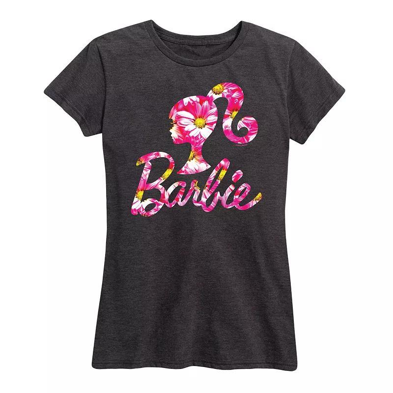 Womens Barbie Logo Shamrock Pattern Graphic Tee Heather Grey Product Image