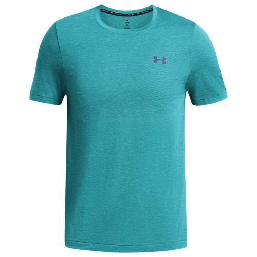 Under Armour Mens Under Armour Rush Seamless Legacy SS - Mens Circuit Teal/ Black Product Image