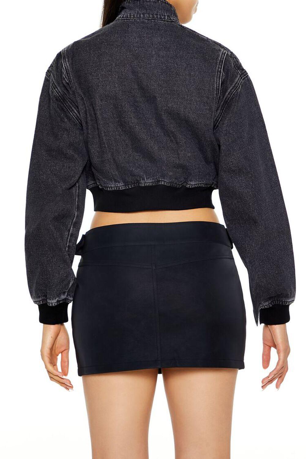 Cropped Denim Bomber Jacket | Forever 21 Product Image