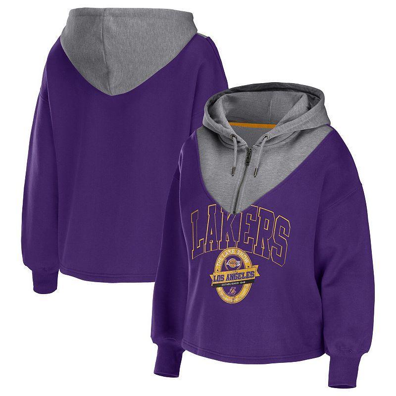 Womens WEAR by Erin Andrews Purple Phoenix Suns Pieced Quarter-Zip Hoodie Jacket Product Image