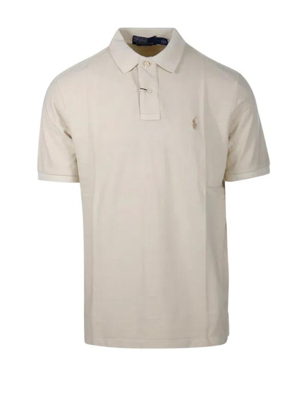 Polo Pony Embroidered Polo Shirt In Beige Product Image