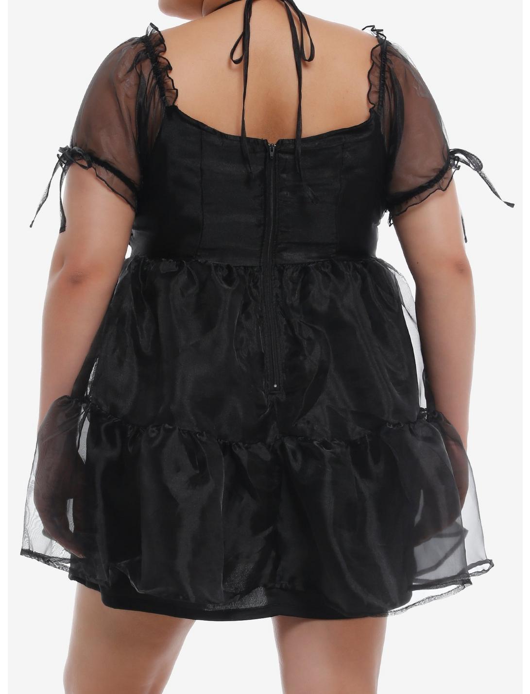 Thorn & Fable® Black Organza Tiered Dress Plus Size Product Image