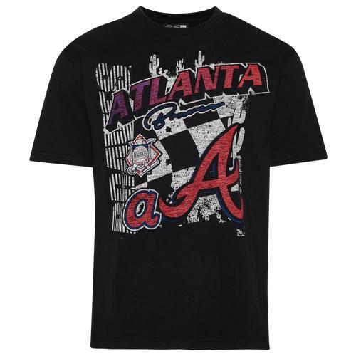 New Era Mens New Era Braves Fitted Short Sleeve T-Shirt - Mens Black/Black Product Image