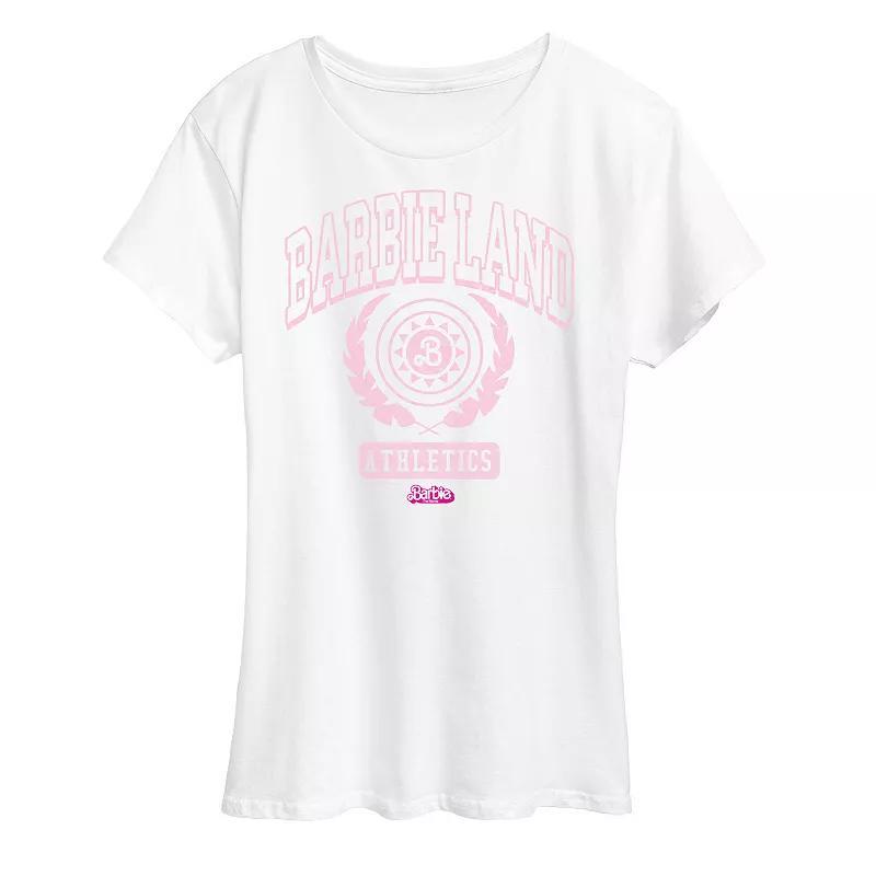 Missy Plus Barbie The Movie Barbie Land Athletics Graphic Tee, Womens Product Image