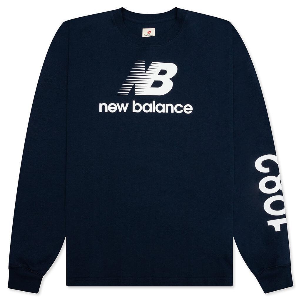 New Balance x Made in USA Graphic L/S Tee - Natural Indigo Male Product Image