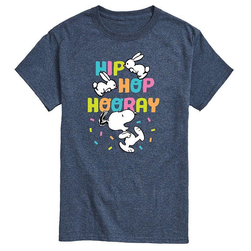 Mens Peanuts Easter Hip Hop Hooray Graphic Tee Grey Blue Product Image