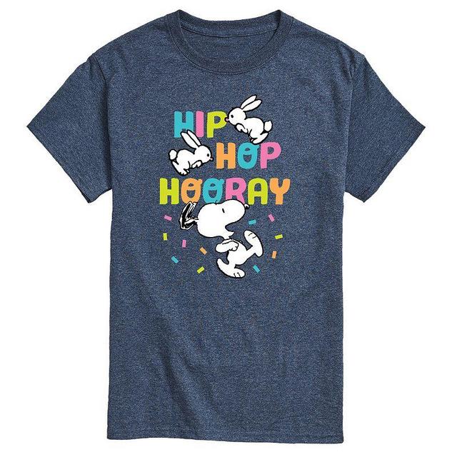 Mens Peanuts Easter Hip Hop Hooray Graphic Tee Grey Blue Product Image