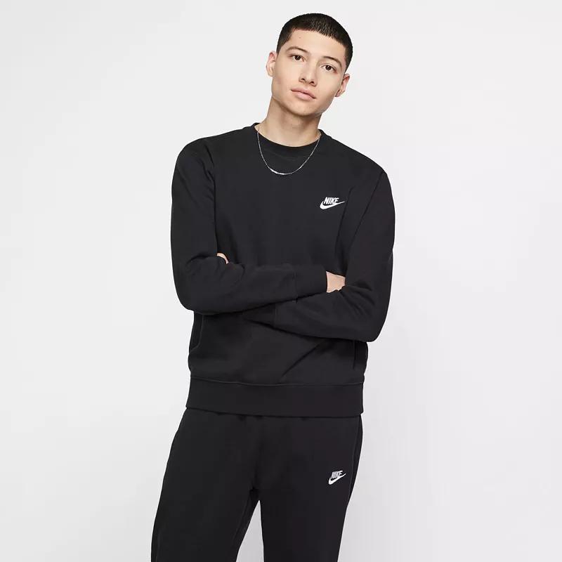 NIKE Men's Club Fleece Crew Sweatshirt In Fir,white Product Image