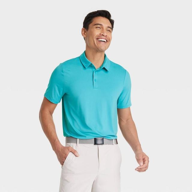 Mens Jersey Polo Shirt - All In Motion Turquoise L Product Image