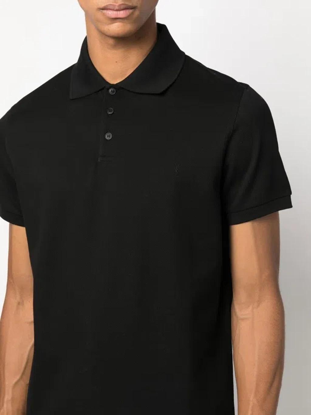 Monogram Cotton Piqué Polo Shirt In  Noir Product Image