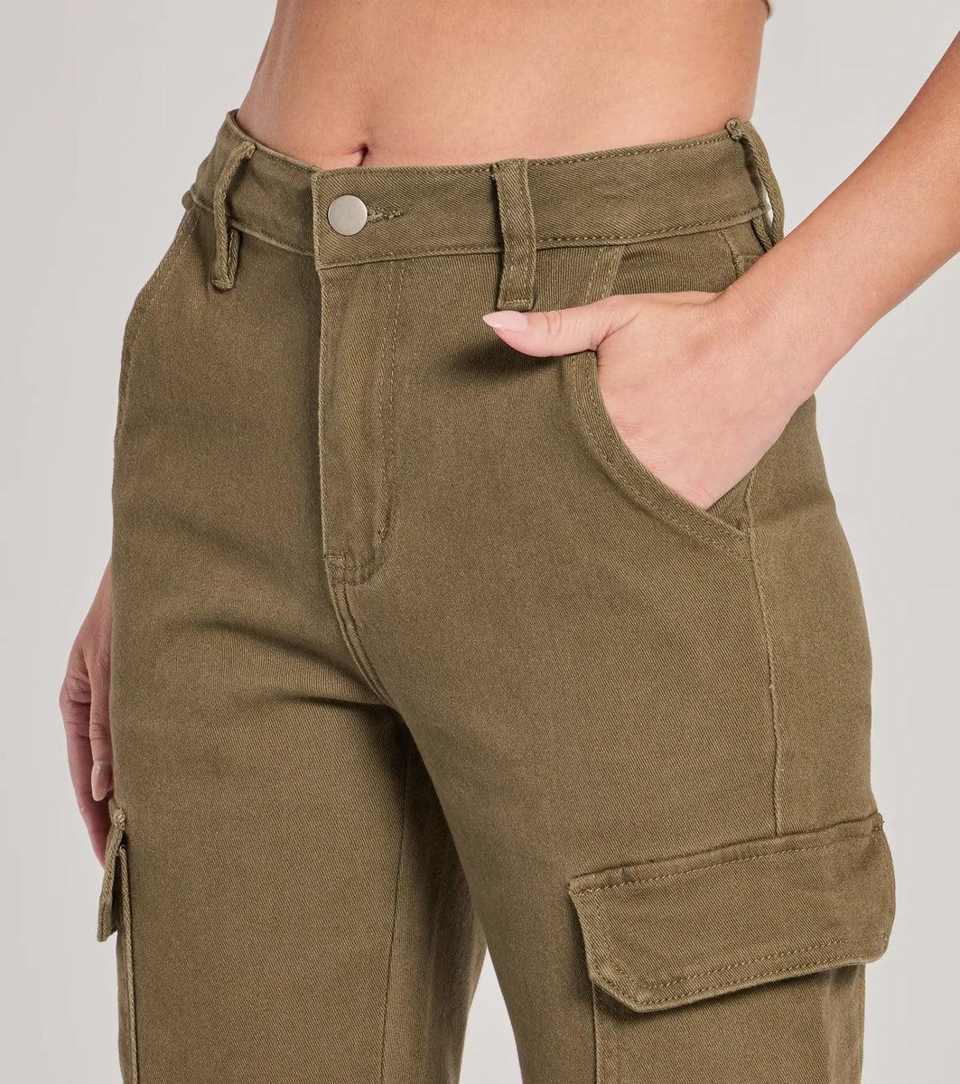 Casual Meets Stylish High-Rise Cargo Straight Leg Pants Product Image