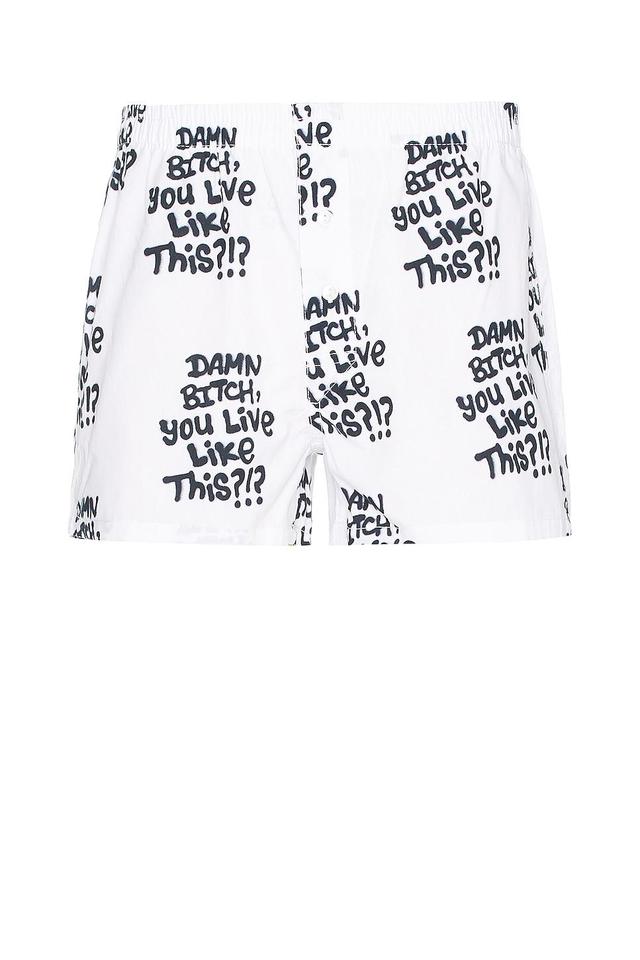 Sky High Farm Workwear Ally Bo All Over Printed Boxer Short White. (also in ). Product Image