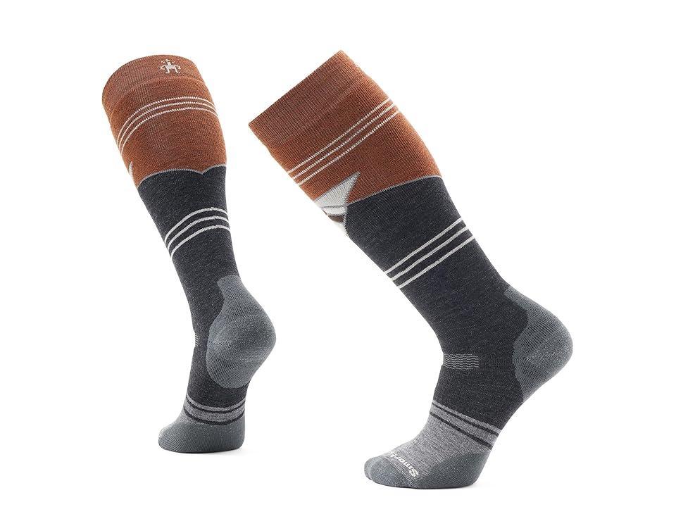 Smartwool Snowboard Full Cushion Mountain Geo Pattern Over The Calf Socks (Picante) Men's Crew Cut Socks Shoes Product Image