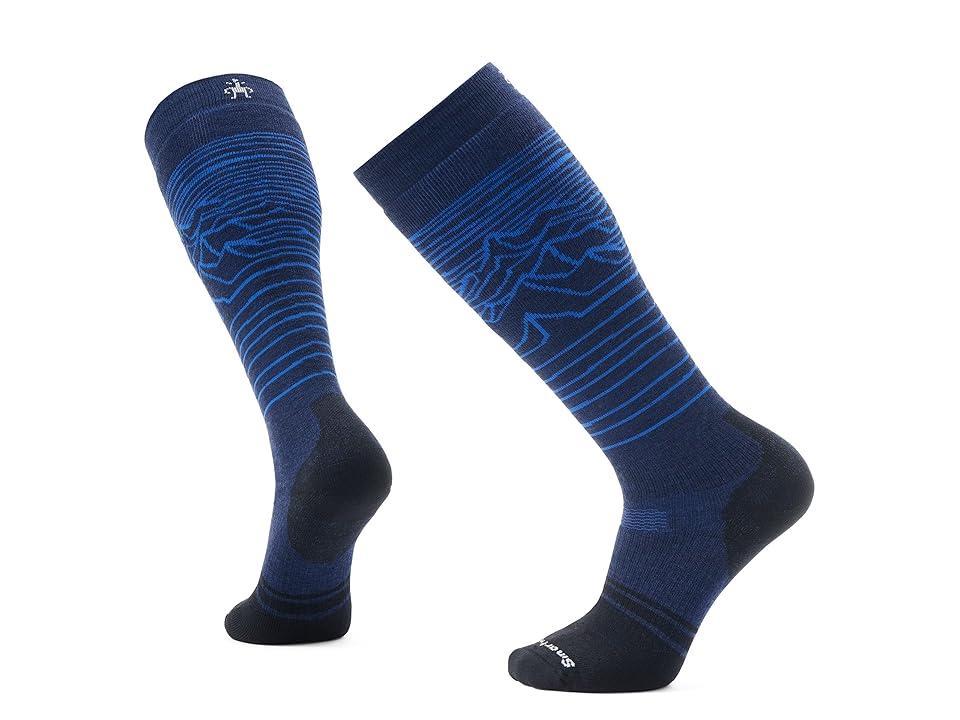 Smartwool Snowboard Full Cushion Iguchi Pattern Over The Calf Socks (Deep ) Men's Crew Cut Socks Shoes Product Image