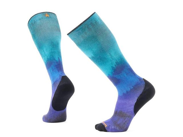 Smartwool Ski Targeted Cushion Compression Print Over The Calf Socks Men's Crew Cut Socks Shoes Product Image