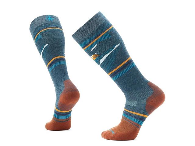 Smartwool Snowboard Targeted Cushion Piste Machine Over The Calf Socks (Twilight Blue) Men's Crew Cut Socks Shoes Product Image