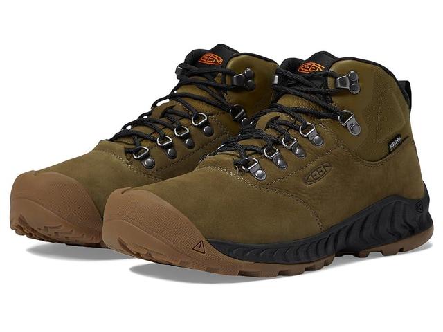 KEEN NXIS Explorer Mid Waterproof (Dark Olive/Black) Men's Boots Product Image