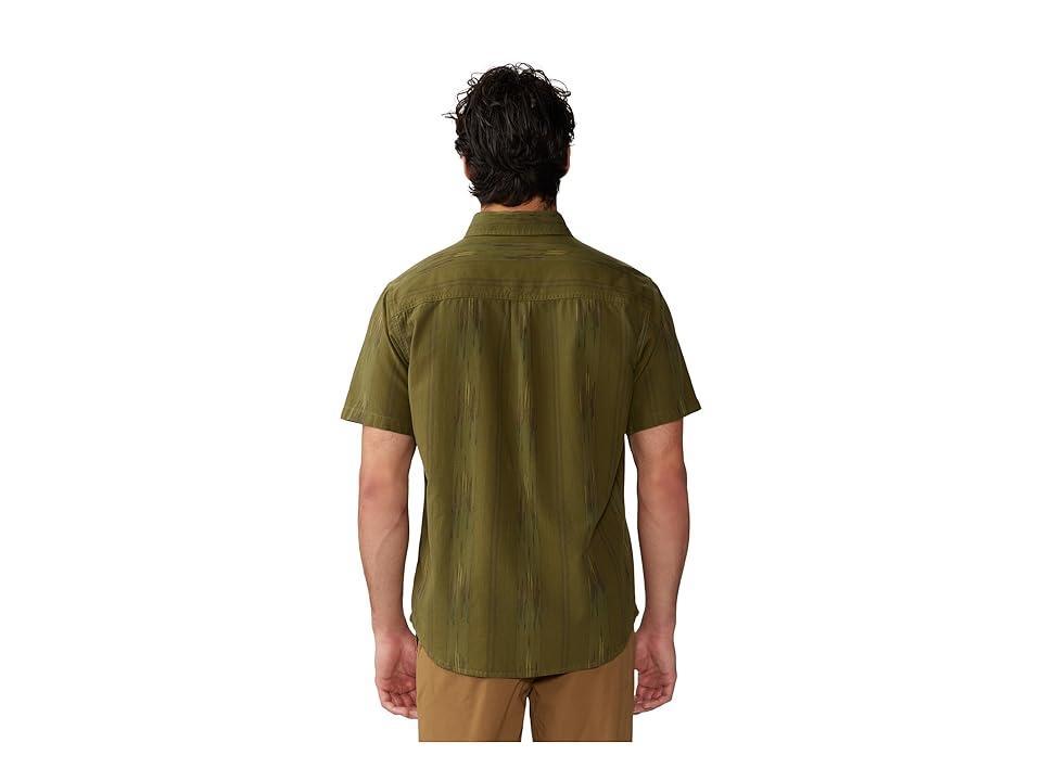 Mountain Hardwear Grove Hide Out Short Sleeve Shirt (Combat Green Ikat) Men's Clothing Product Image