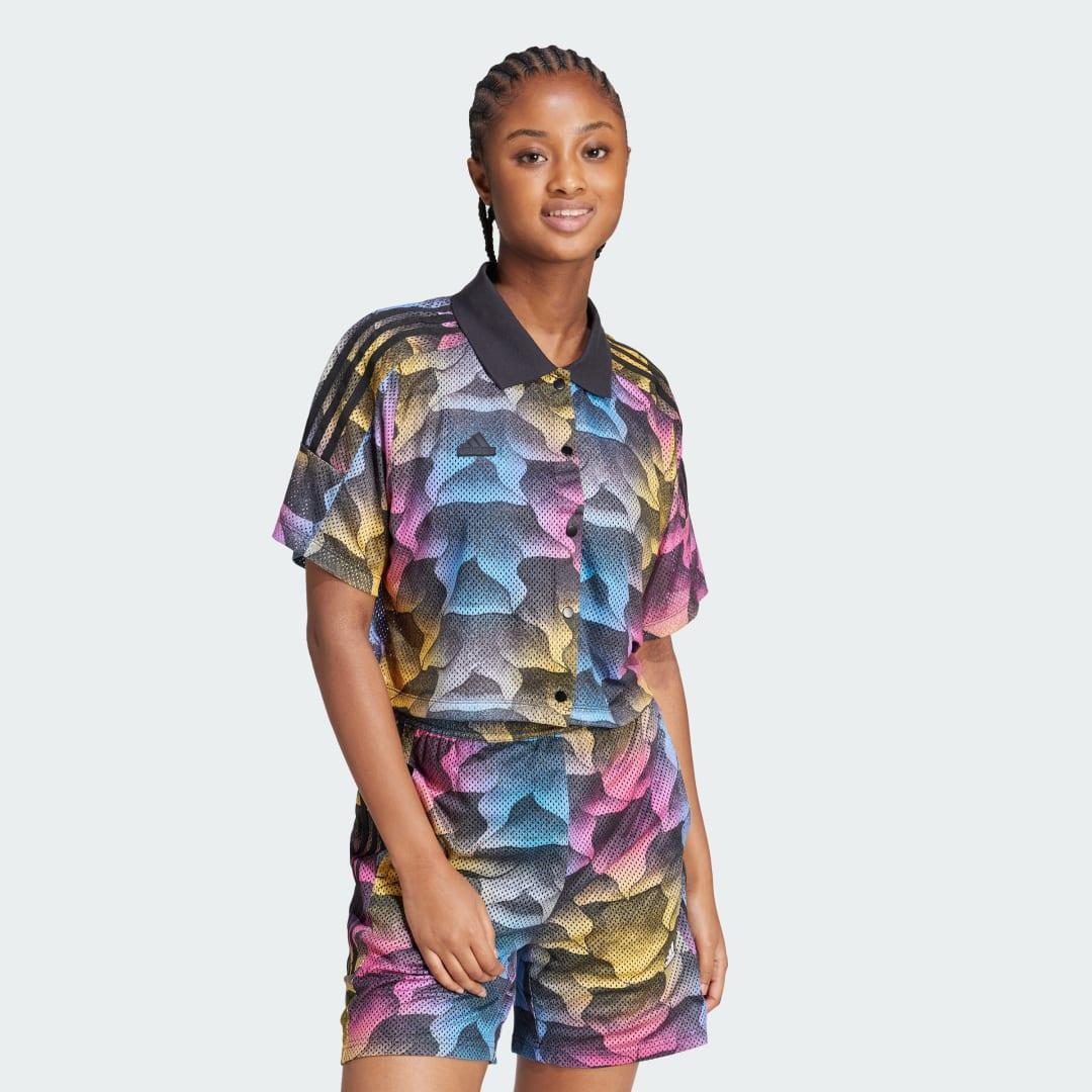 adidas Tiro Print Mesh Summer Shirt Black 2XL Womens Product Image