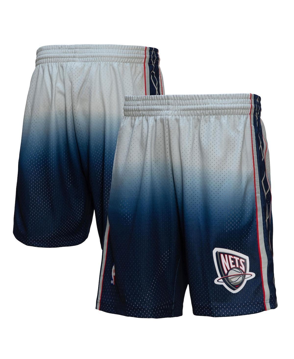 Mens Mitchell & Ness Gray New Jersey Nets 2006/07 Hardwood Classics Fadeaway Reload 3.0 Swingman Shorts - Gray Product Image