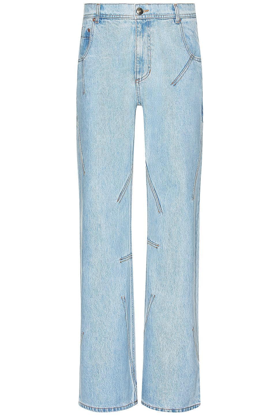 Andersson Bell Tripot Coated Flare Jeans in Denim-Light Product Image