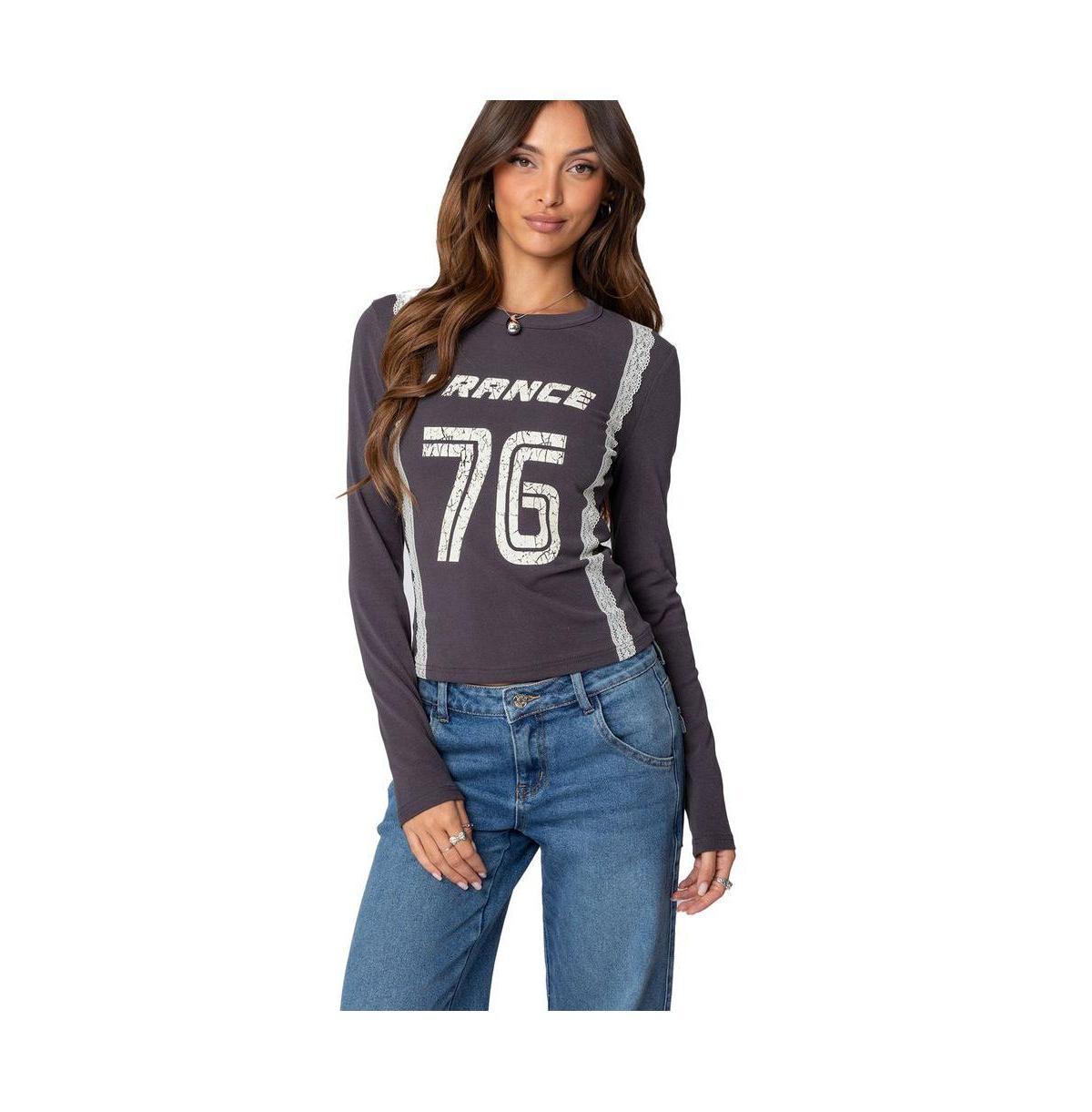 Edikted Womens Frenchy Long Sleeve T Shirt Product Image