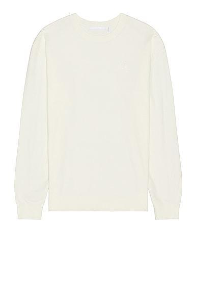 Helmut Lang Fine Gauge Crewneck Sweater in White. Size S. Product Image