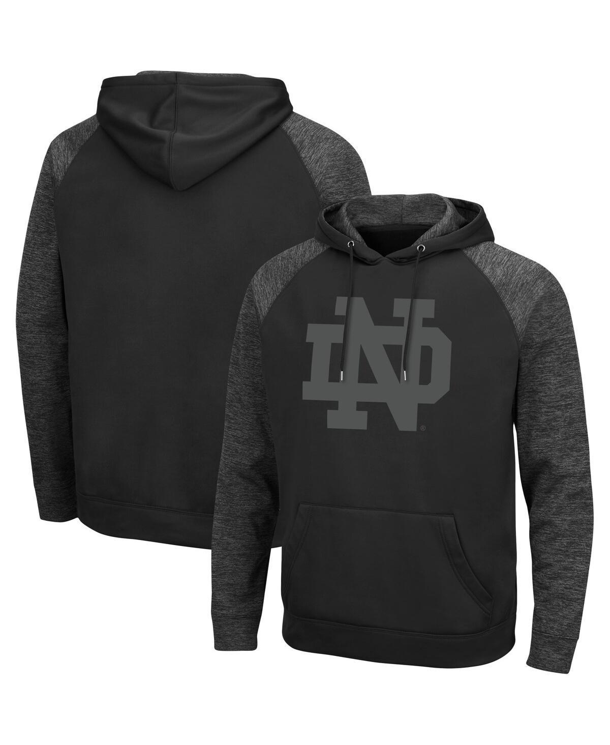 Mens Colosseum Black Arizona State Sun Devils Blackout 3.0 Tonal Raglan Pullover Hoodie Product Image