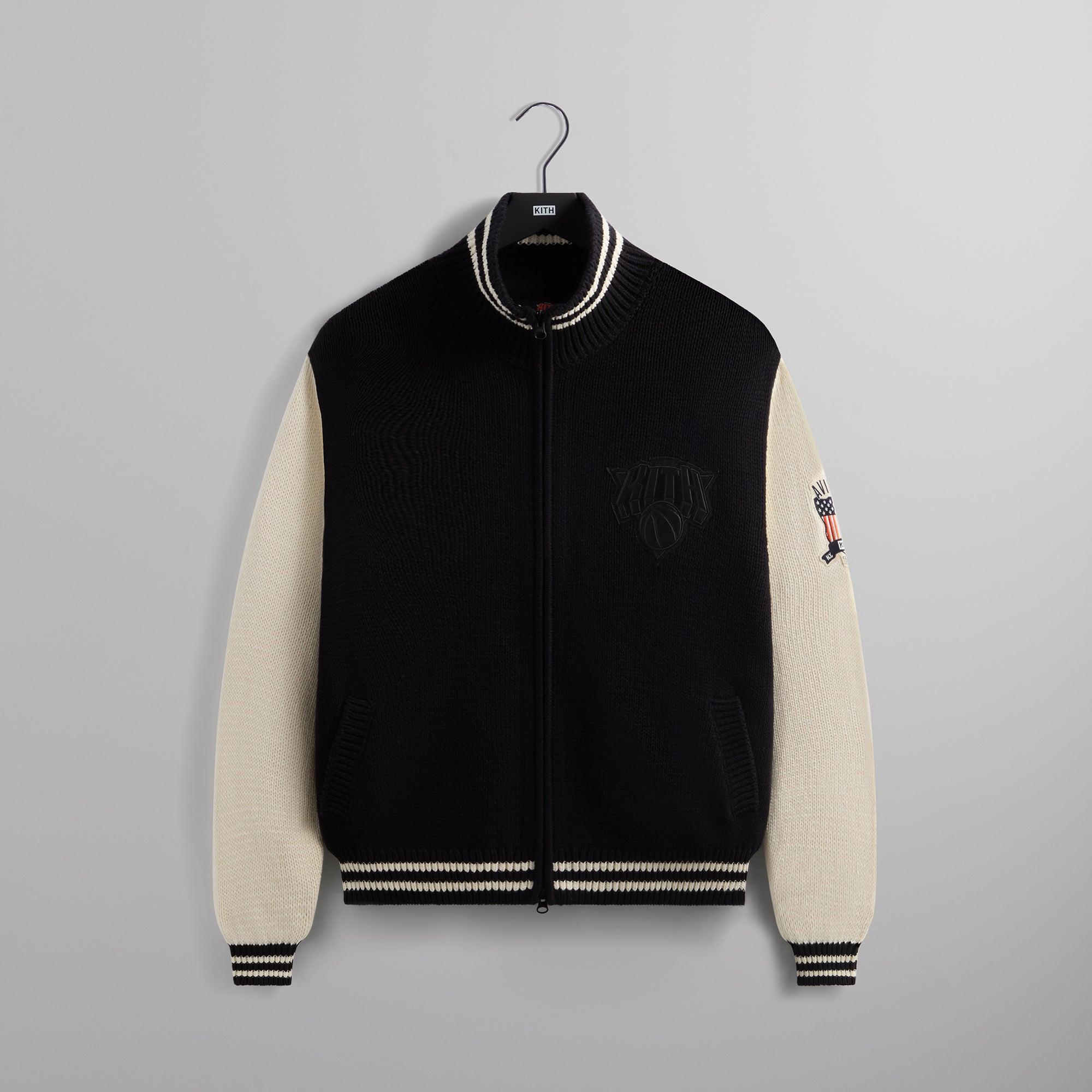 Kith & AVIREX for the New York Knicks Wyona Full Zip Sweater - Black Male Product Image