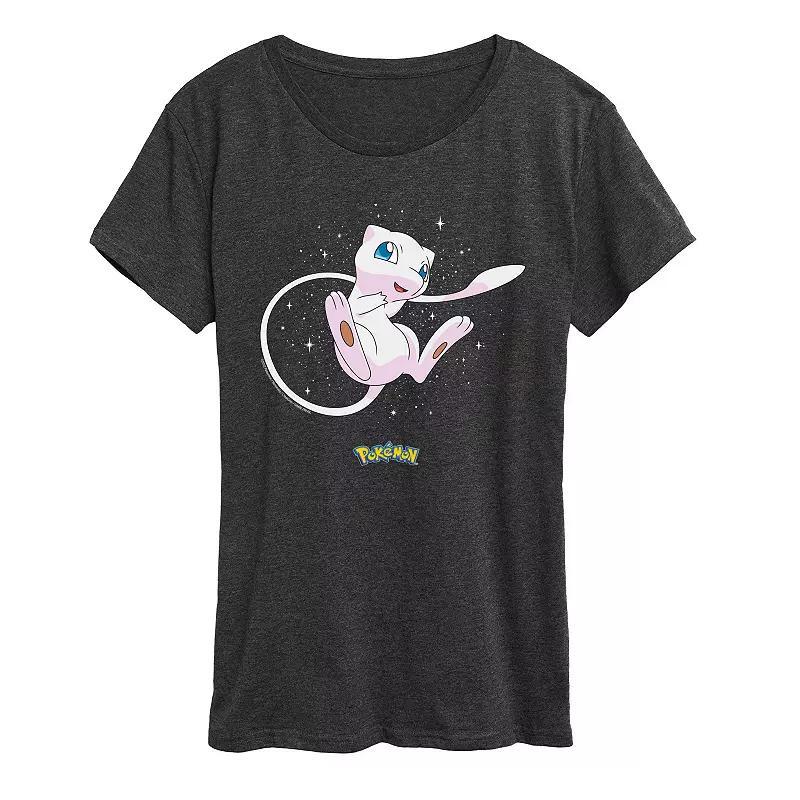 Womens Pokemon Starry Mew Graphic Tee, Girls Grey Wine Product Image