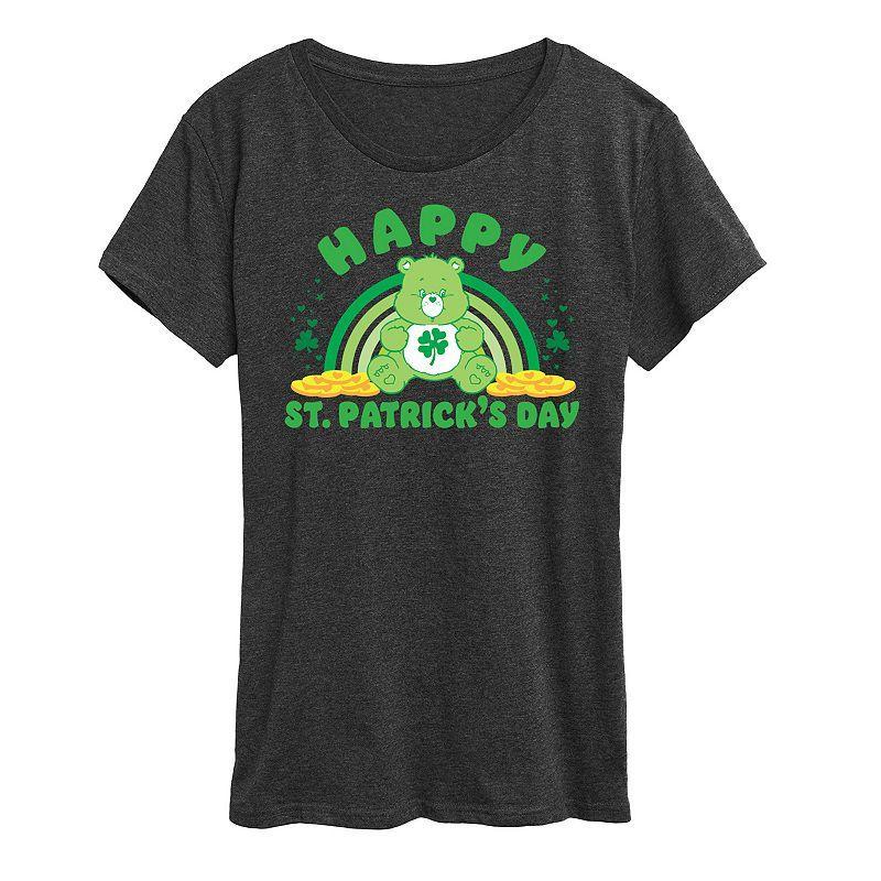 Womens Care Bears Happy St. Patricks Day Graphic Tee Blue Product Image