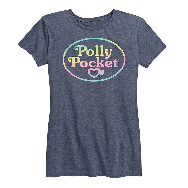 Womens Polly Pocket Ombre Logo Graphic Tee Blue Product Image