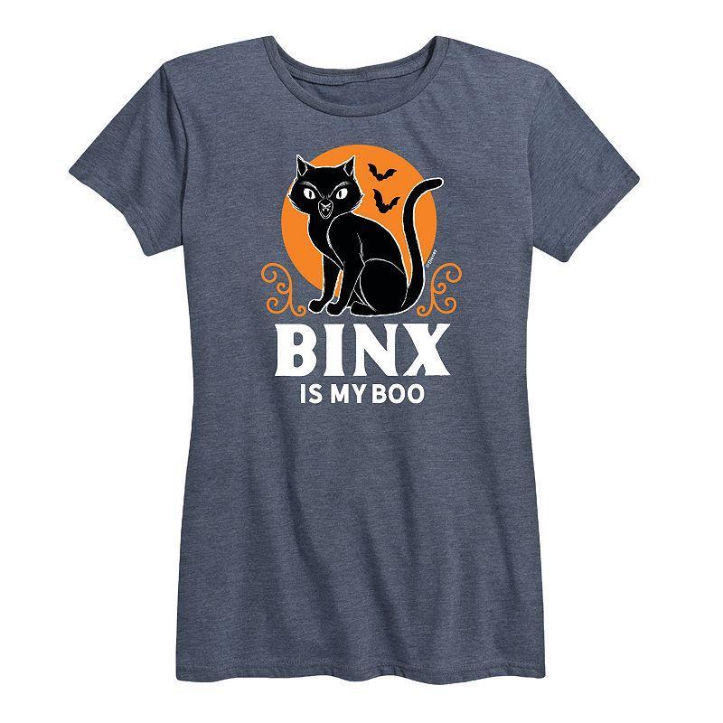 Disneys Hocus Pocus Binx Is My Boo Plus Size Graphic Tee, Womens Med Blue Product Image