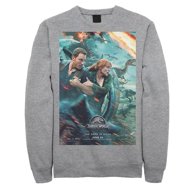 Mens Jurassic World Two Owen Claire Movie Poster Sweatshirt Blue Product Image