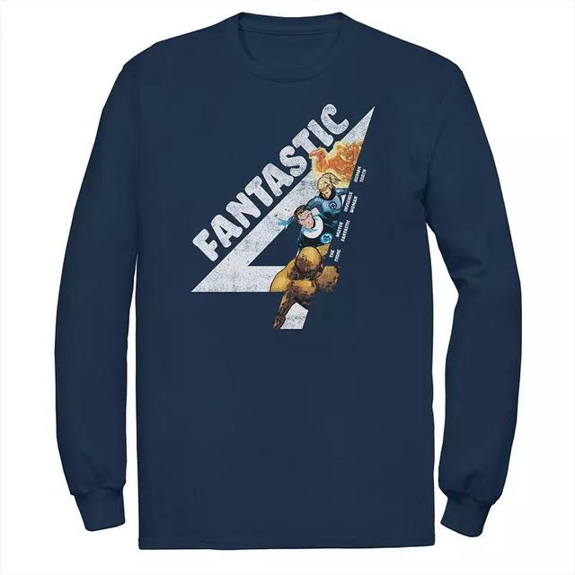 Mens Marvel Fantastic Four Group Shot Logo Fill Tee Blue Product Image