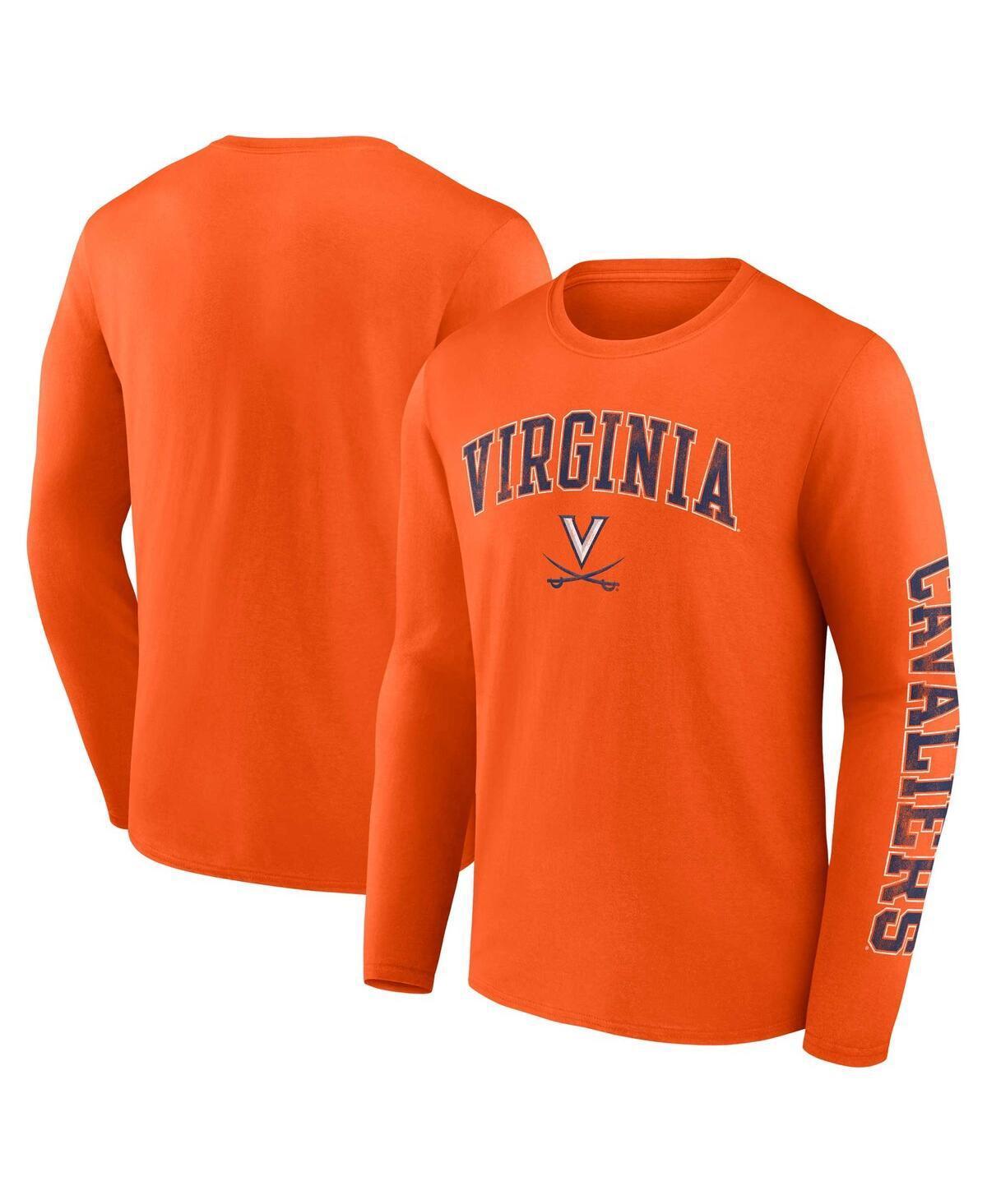 Mens Fanatics Orange Virginia Cavaliers Distressed Arch Over Logo Long Sleeve T-shirt Product Image