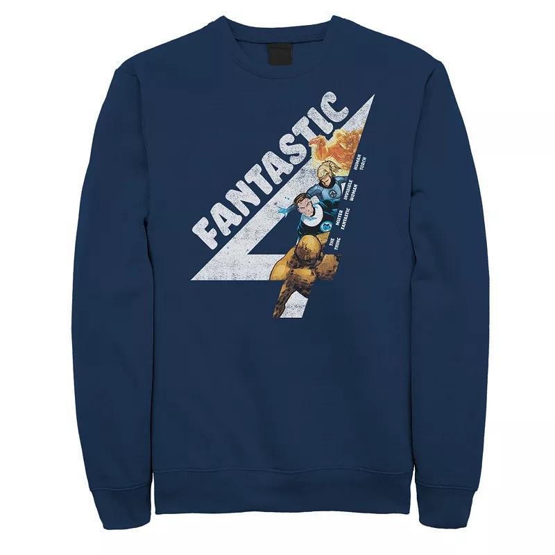 Mens Marvel Fantastic Four Group Shot Logo Fill Sweatshirt Blue Product Image