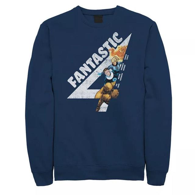 Mens Marvel Fantastic Four Group Shot Logo Fill Sweatshirt Blue Product Image