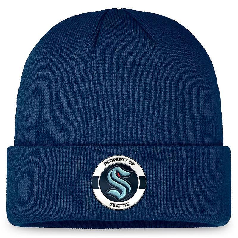 Mens Fanatics Deep Sea Blue Seattle Kraken Authentic Pro Training Camp Cuffed Knit Hat, Krk Blue Product Image