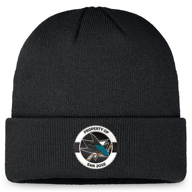 Mens Fanatics Black San Jose Sharks Authentic Pro Training Camp Cuffed Knit Hat Product Image