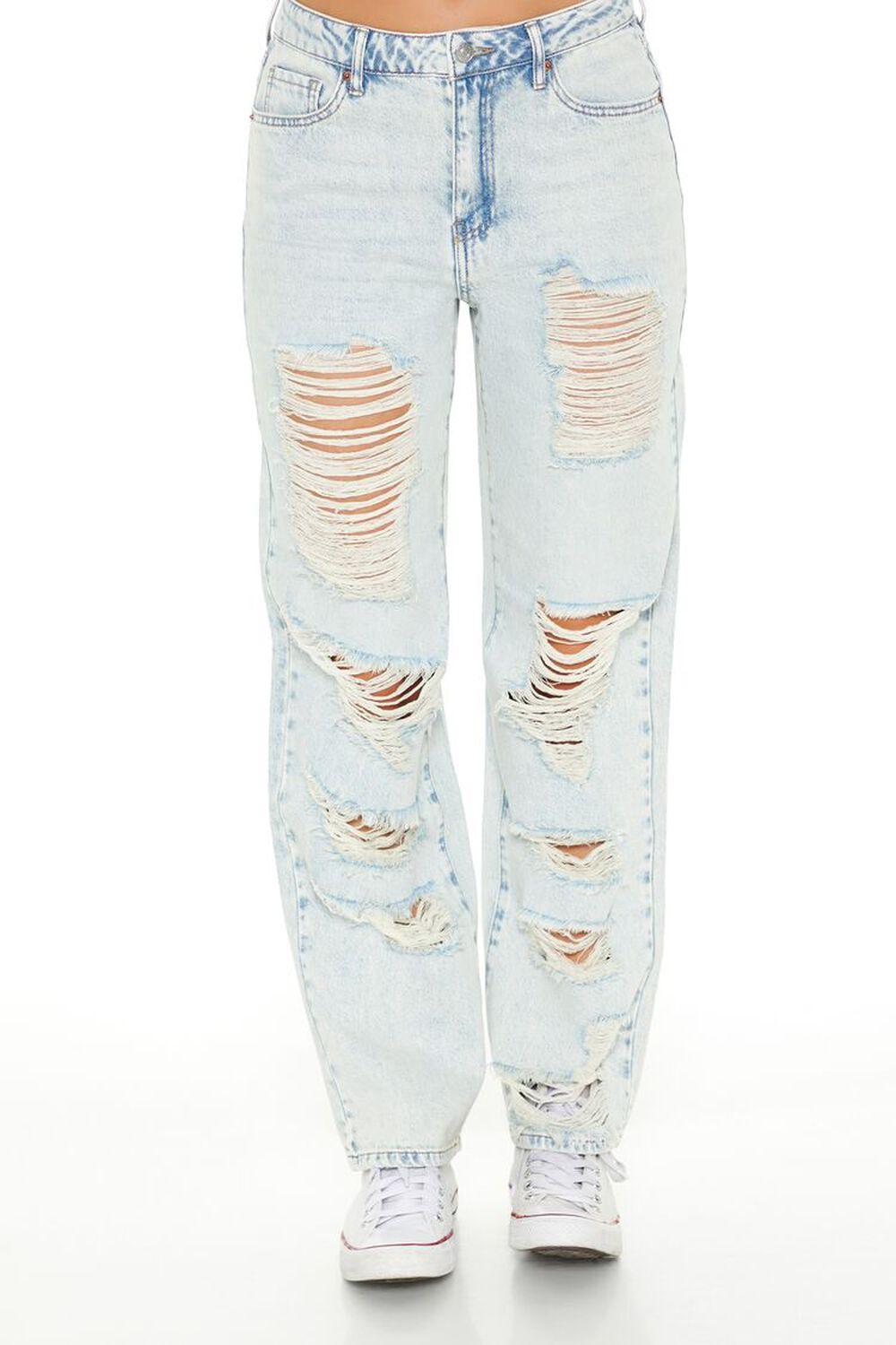 Destroyed High-Rise Jeans | Forever 21 Product Image