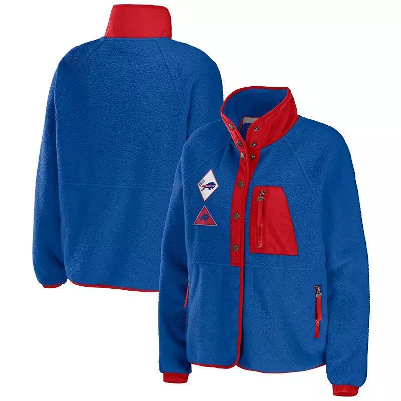 Womens WEAR by Erin Andrews Royal Buffalo Bills Polar Fleece Raglan Full-Snap Jacket Product Image