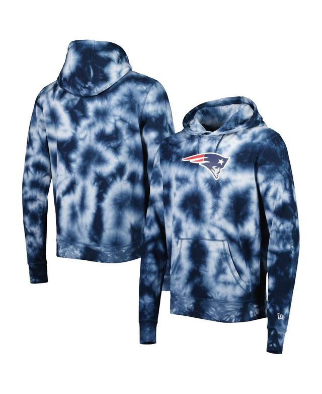 Mens New Era New England Patriots Team Tie-Dye Pullover Hoodie Blue Product Image