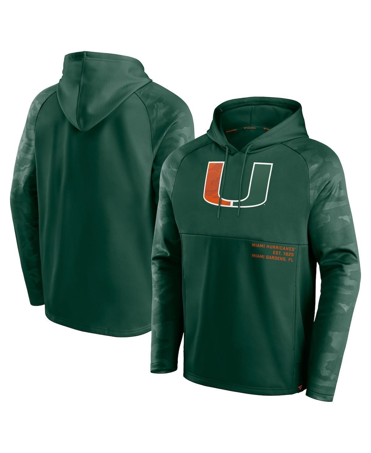 Mens Fanatics Branded Miami Hurricanes Defender Raglan Pullover Hoodie Product Image