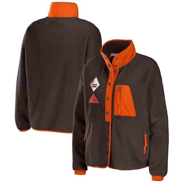 Womens WEAR by Erin Andrews Cleveland s Polar Fleece Raglan Full-Snap Jacket Product Image