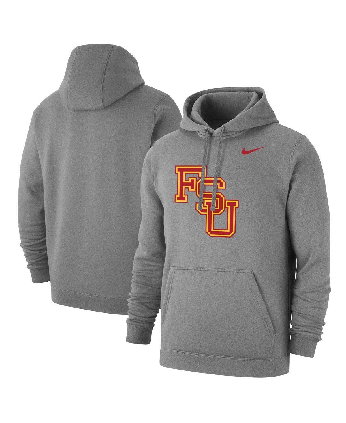 NIKE Men's  Heather Gray Florida State Seminoles Vintage-like Logo Pullover Hoodie Product Image