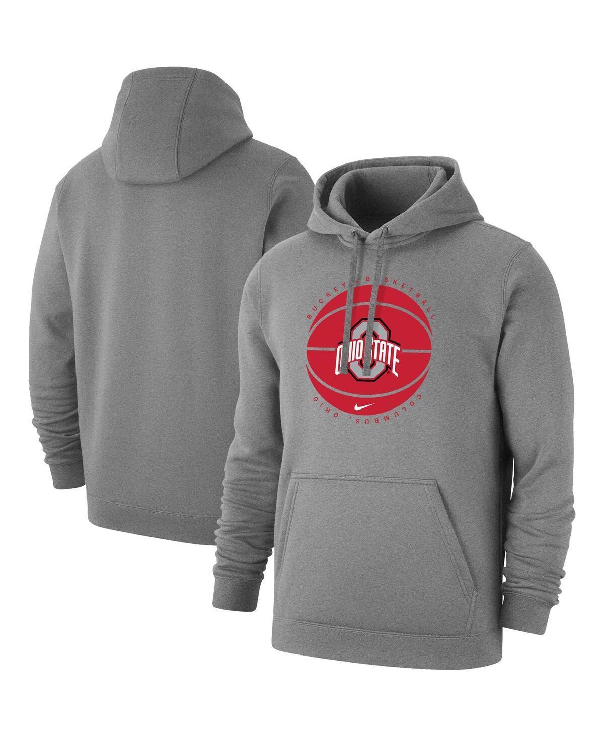 NIKE Gray Ohio State Buckeyes Basketball Pullover Hoodie Product Image