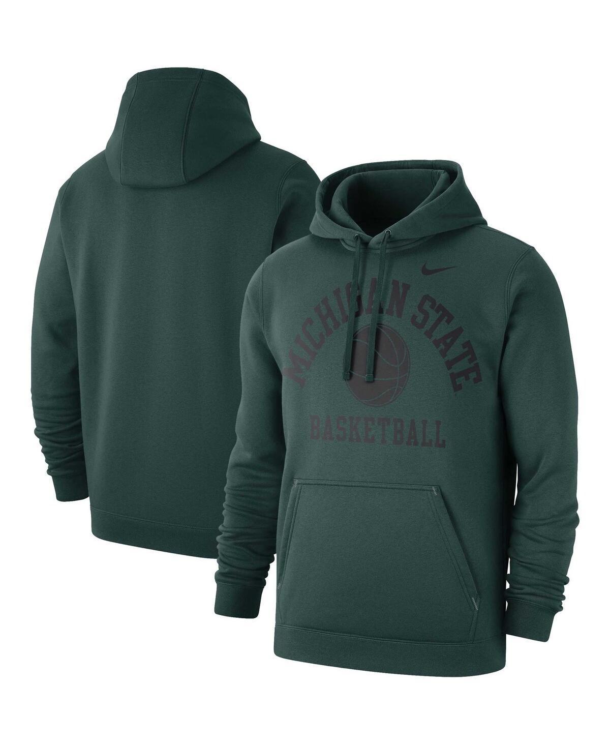 Mens Nike Green Michigan State Spartans Basketball Club Fleece Pullover Hoodie Product Image