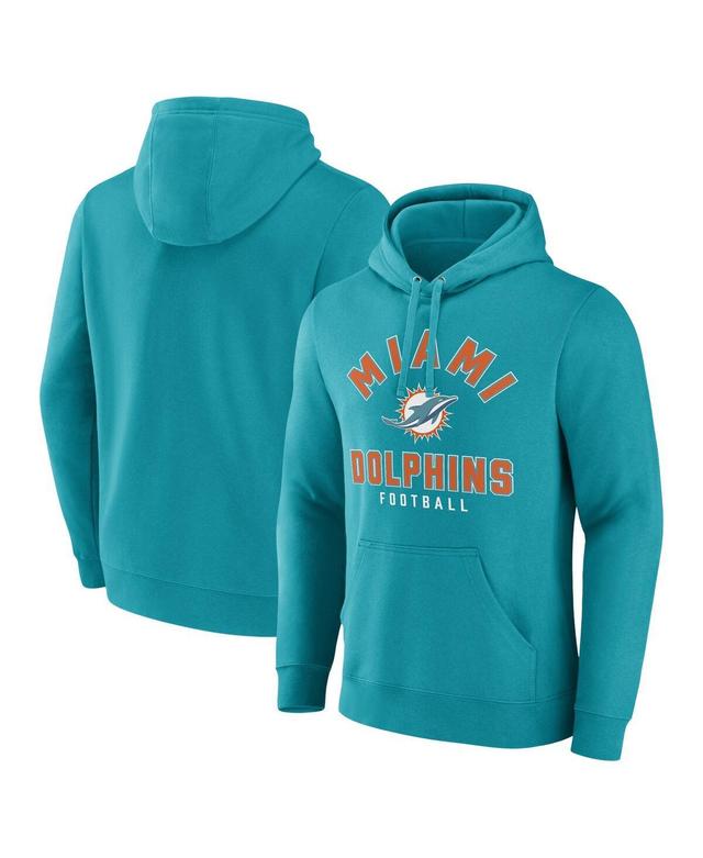 Mens Fanatics Branded Aqua Miami Dolphins Between the Pylons Pullover Hoodie Turquoise A Product Image